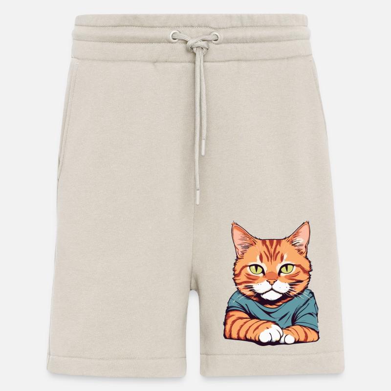 Chat Tigre de compagnie - Short bio décontracté fabriqué en UE - WARM CLAY