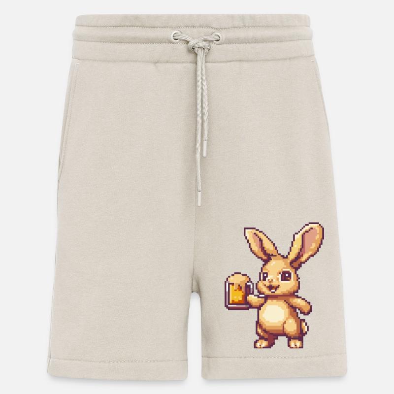 Lapin Bière Pixel - Short bio décontracté fabriqué en UE - WARM CLAY