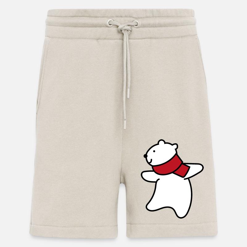 petit ours polaire mignon - Short bio décontracté fabriqué en UE - WARM CLAY