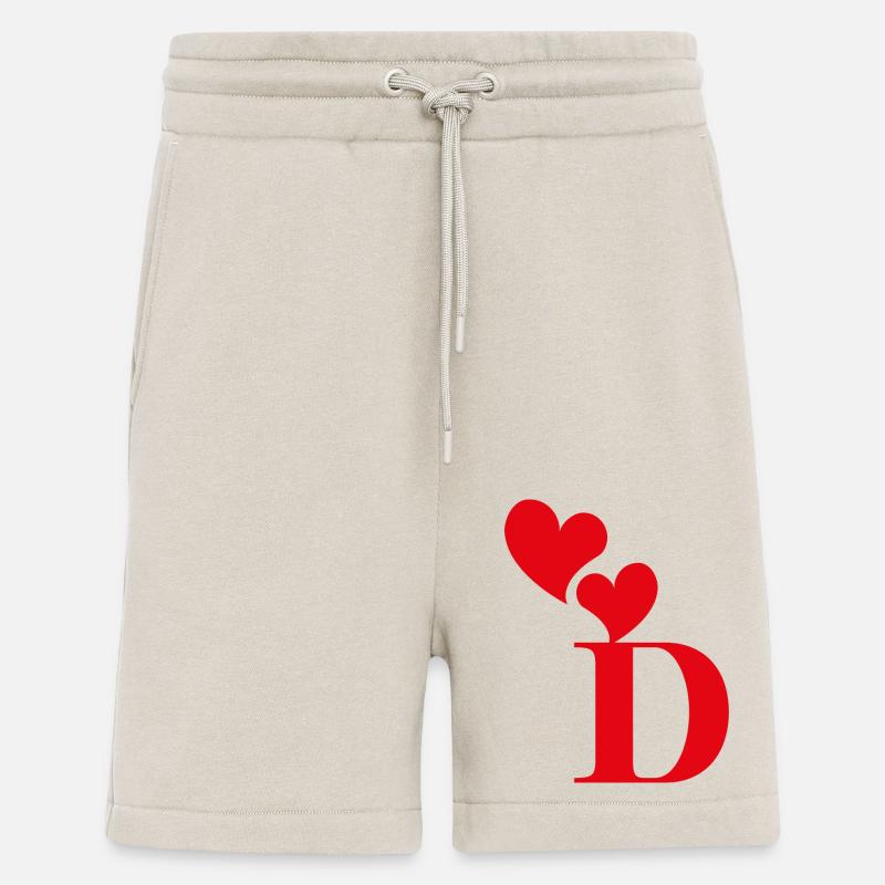 Roter Herz-Buchstabe - Shorts - made by SPREAD - WARM CLAY