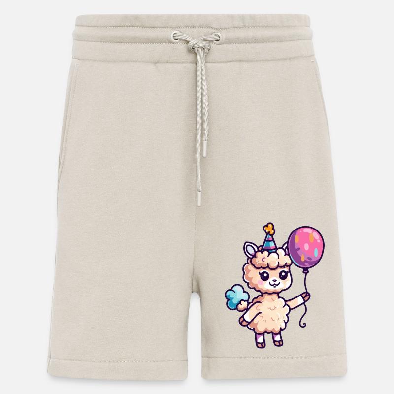 Alpaga Lama Anniversaire Bébé - Short bio décontracté fabriqué en UE - WARM CLAY