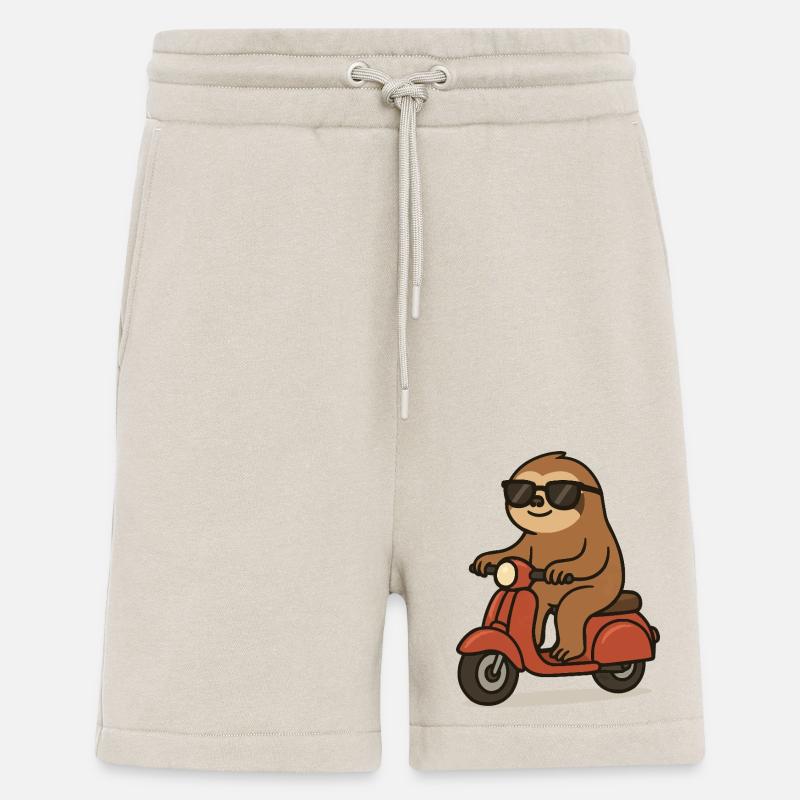 faultier comic moped - Shorts - made by SPREAD - WARM CLAY