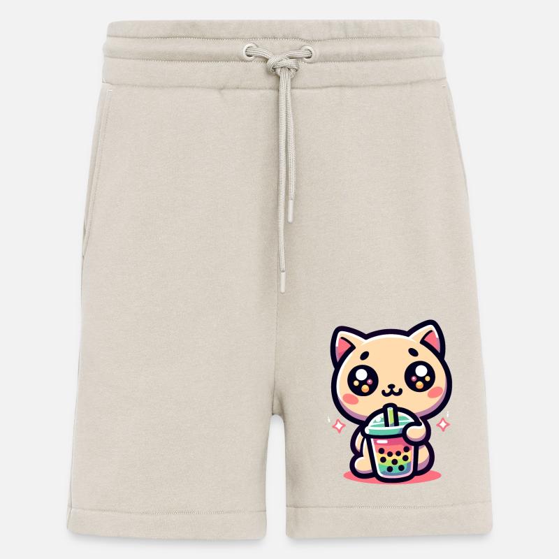 Cat Bubble Tea Boba Kawaii - Shorts - made by SPREAD - WARM CLAY