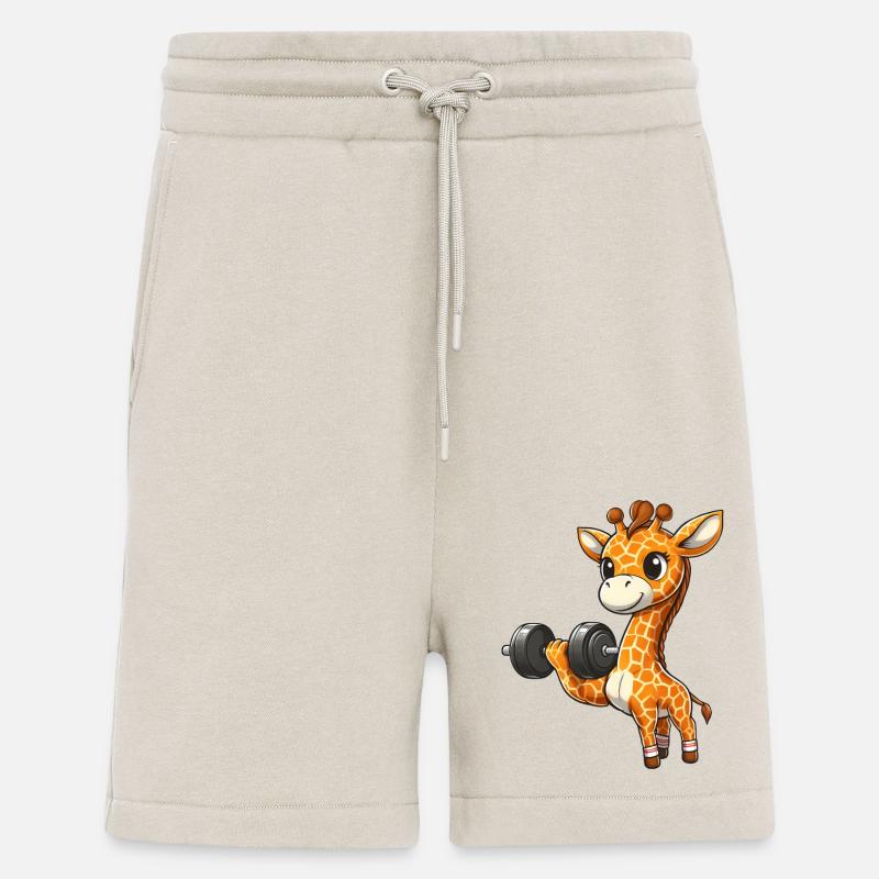 Giraffe Bench Press Workout - Shorts - made by SPREAD - WARM CLAY