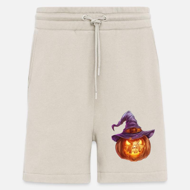 Eerie jack-o'-lantern with witch hat - Shorts - made by SPREAD - WARM CLAY