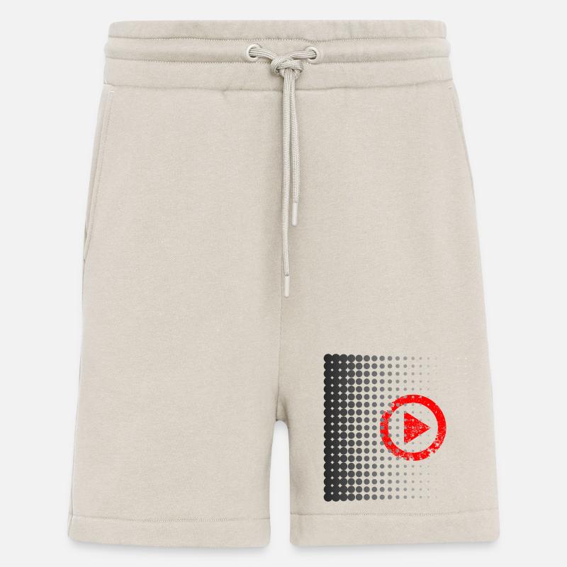 Halftone Play Button Retro - Shorts - made by SPREAD - WARM CLAY