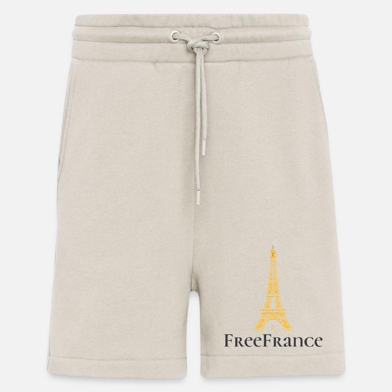 Tour Eiffel Dorée Élégance Design - Short bio décontracté fabriqué en UE - WARM CLAY