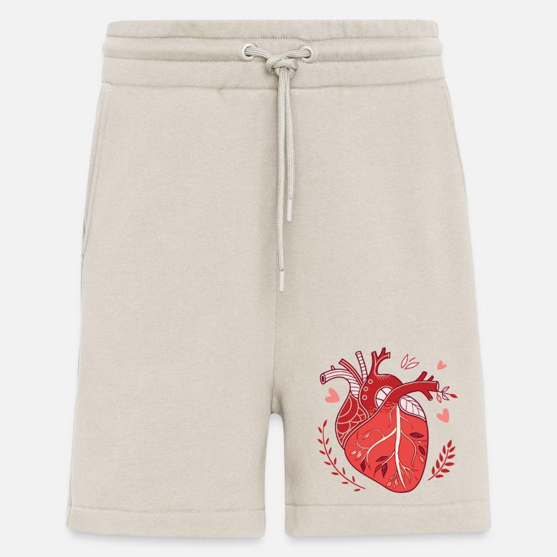 Coeur anatomique dans un style moderne - Short bio décontracté fabriqué en UE - WARM CLAY