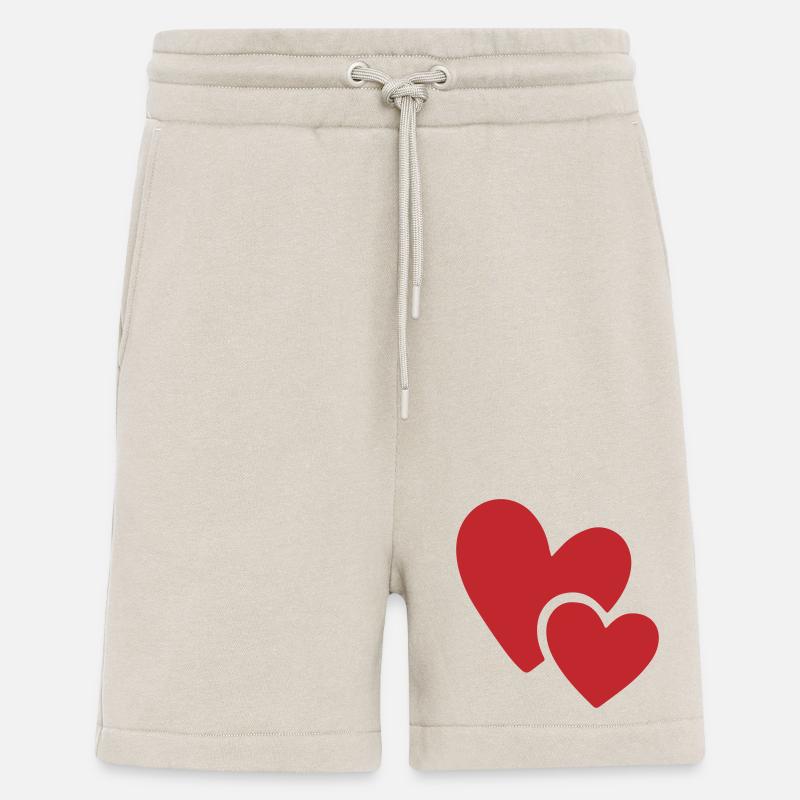 Zwei rote Herzen Liebe Icon Logo - Shorts - made by SPREAD - WARM CLAY