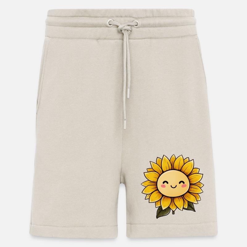 Sonnenblume mit Gesicht - Shorts - made by SPREAD - WARM CLAY