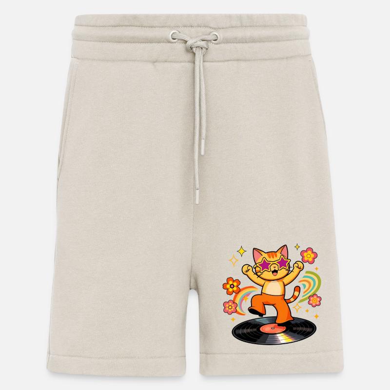 Disco-Katze auf farbigem Vinyl - Shorts - made by SPREAD - WARM CLAY