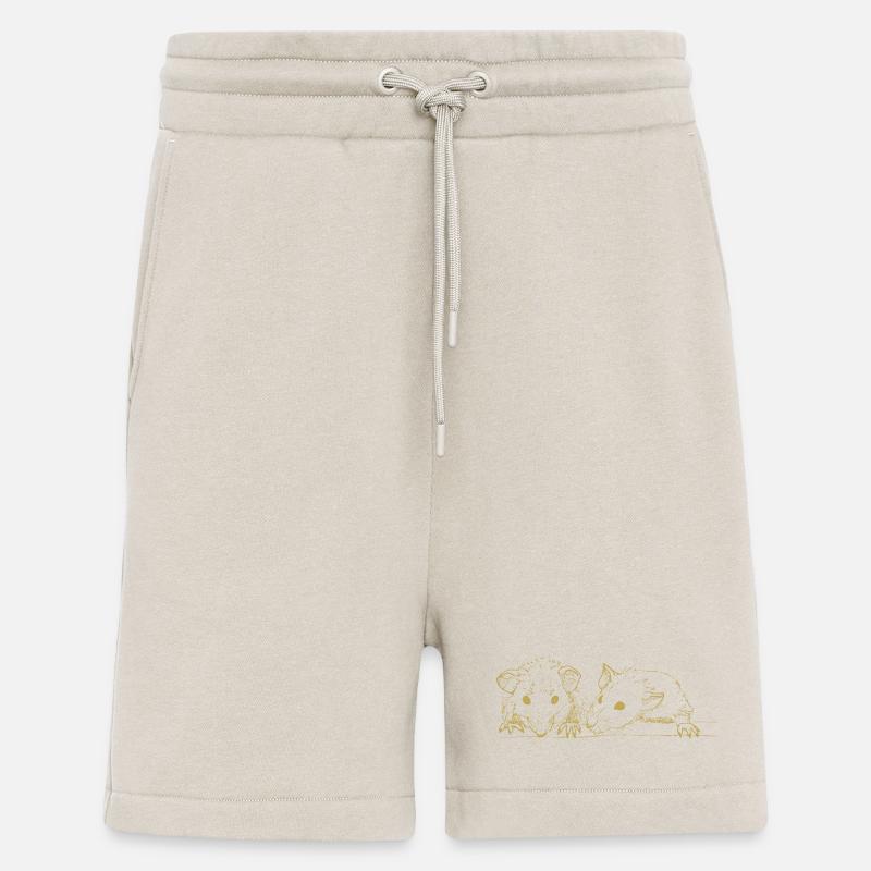 Motifs illustrés avec des souris - Short bio décontracté fabriqué en UE - WARM CLAY