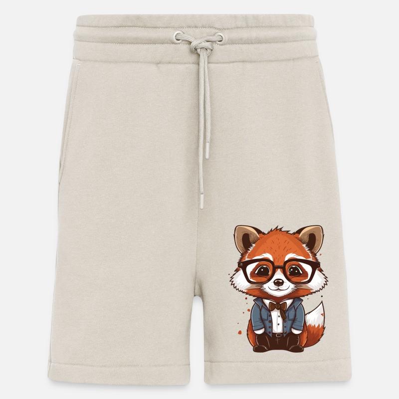 Red Panda en hipster - Short bio décontracté fabriqué en UE - WARM CLAY
