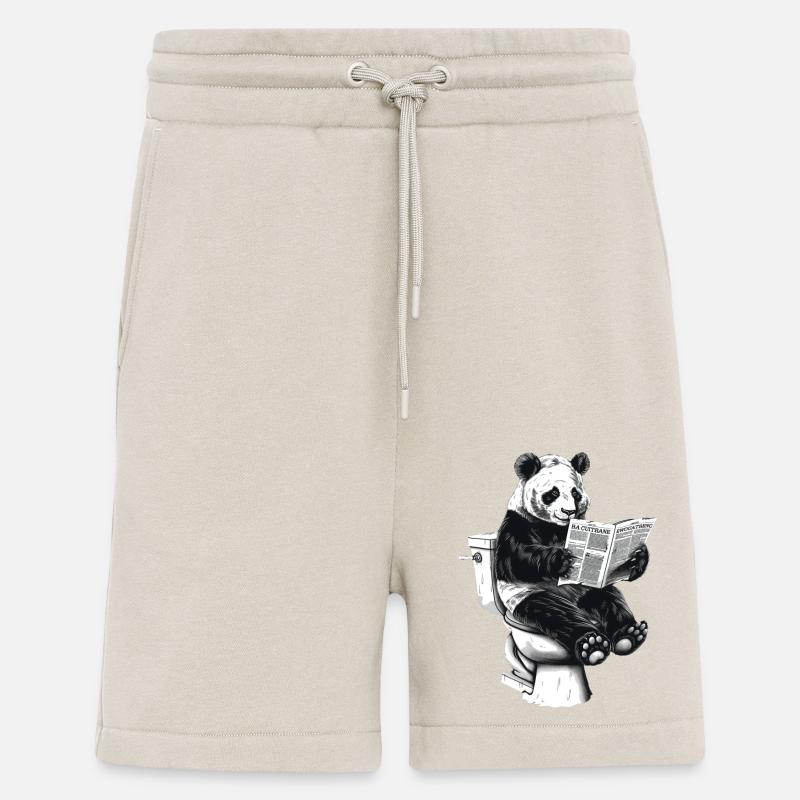 Well-read panda enjoys reading - Shorts - made by SPREAD - WARM CLAY