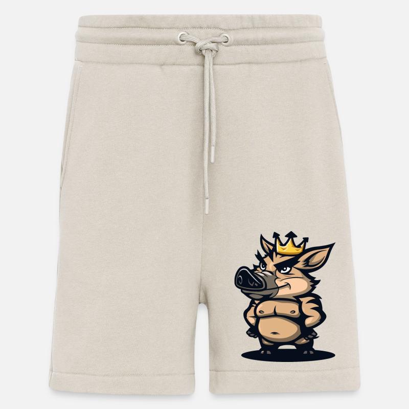 Schwein Comic Krone Wildschwein - Shorts - made by SPREAD - WARM CLAY