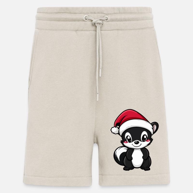 Skunk Noël mignon - Short bio décontracté fabriqué en UE - WARM CLAY