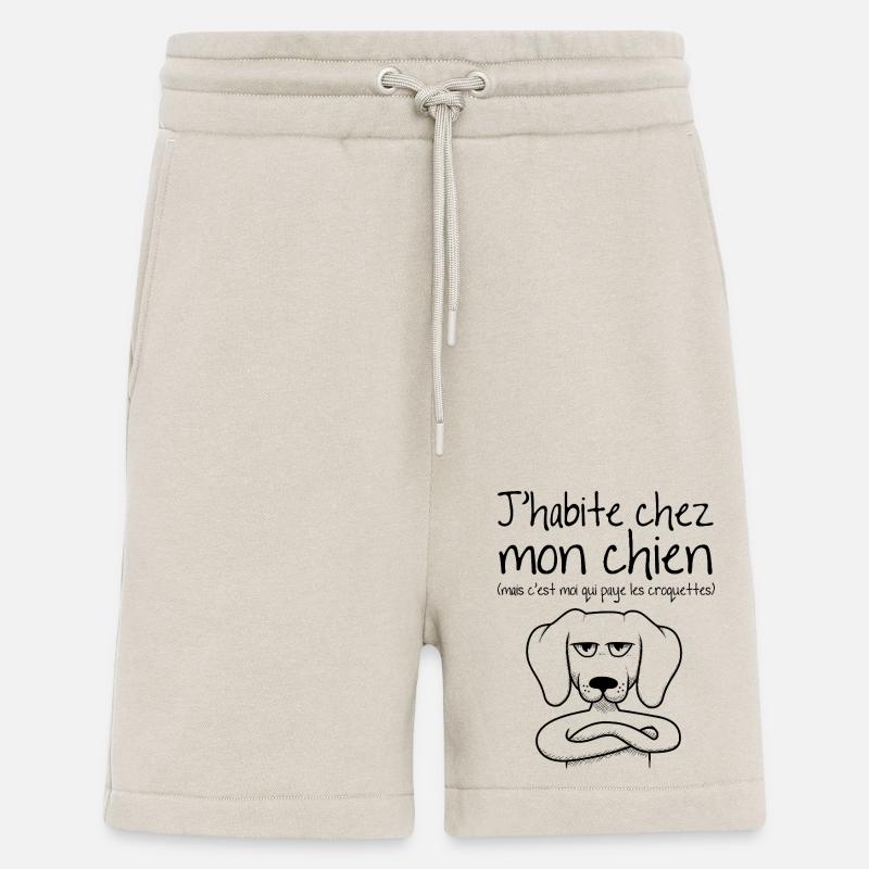 J habite chez mon chien - Short bio décontracté fabriqué en UE - WARM CLAY
