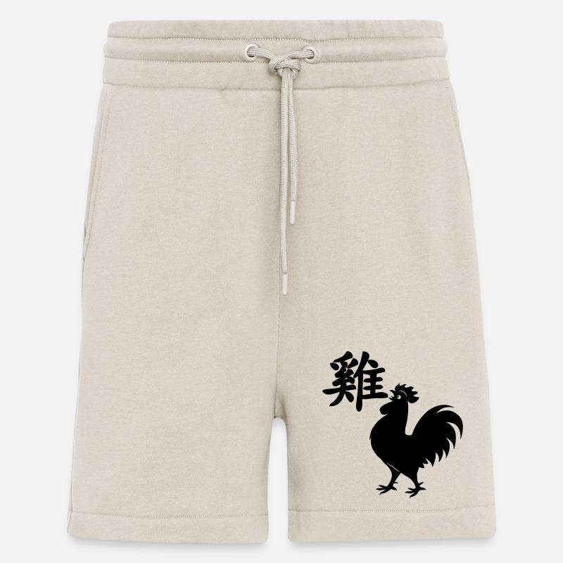 Chinese character rooster with rooster image - Shorts - made by SPREAD - WARM CLAY