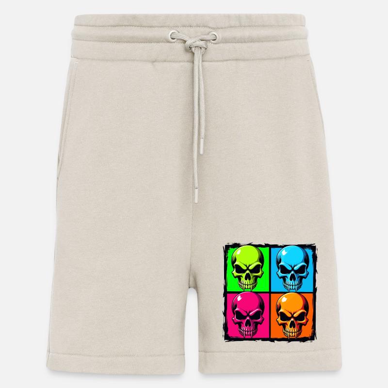 Bunte Totenköpfe - Shorts - made by SPREAD - WARM CLAY