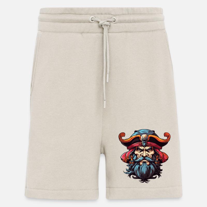 Pirat mit Bart Comic - Shorts - made by SPREAD - WARM CLAY