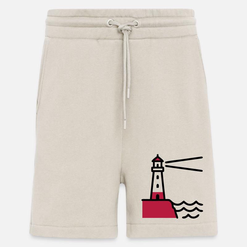 Lighthouse Coast Maritime Sea - Shorts - made by SPREAD - WARM CLAY