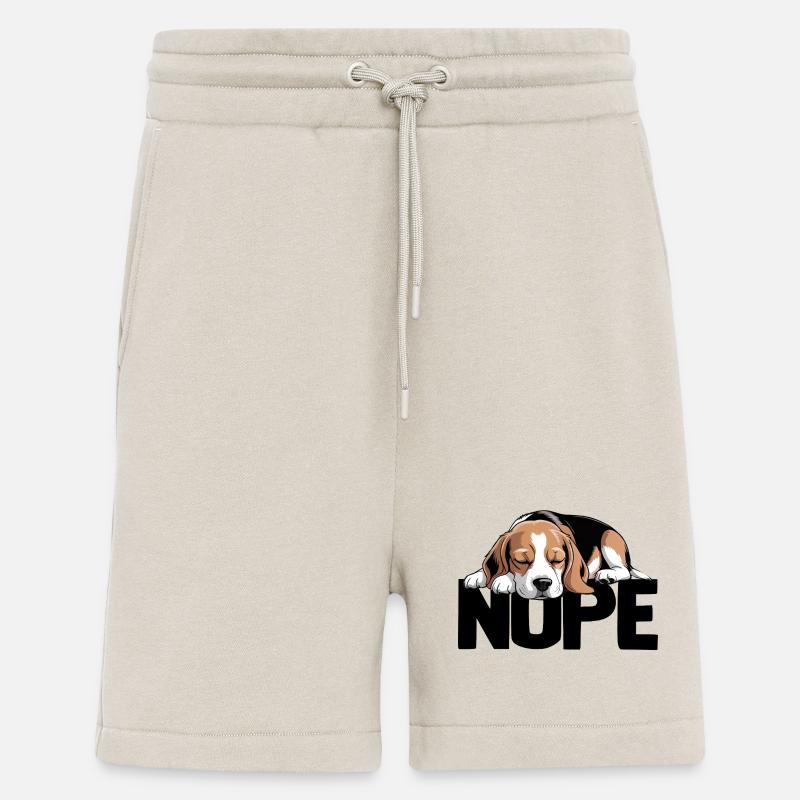 Nope Beagle Chien - Short bio décontracté fabriqué en UE - WARM CLAY
