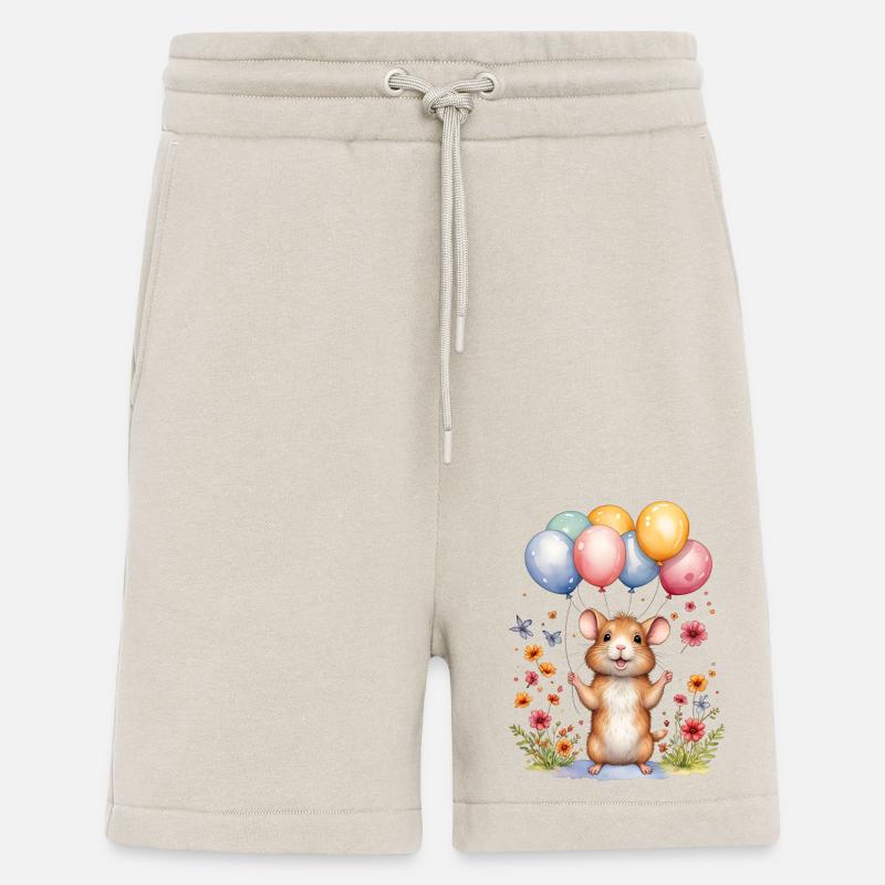 Süße Maus mit Geburtstagsballons - Shorts - made by SPREAD - WARM CLAY