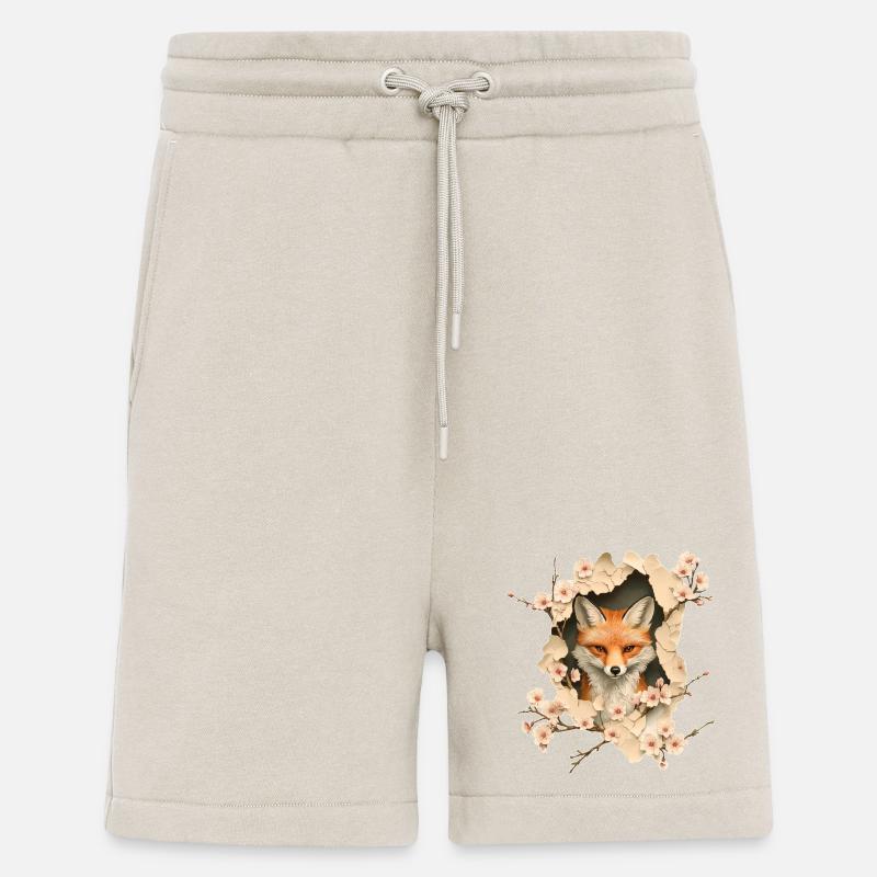 Fuchs mit Kirschblüten - Shorts - made by SPREAD - WARM CLAY