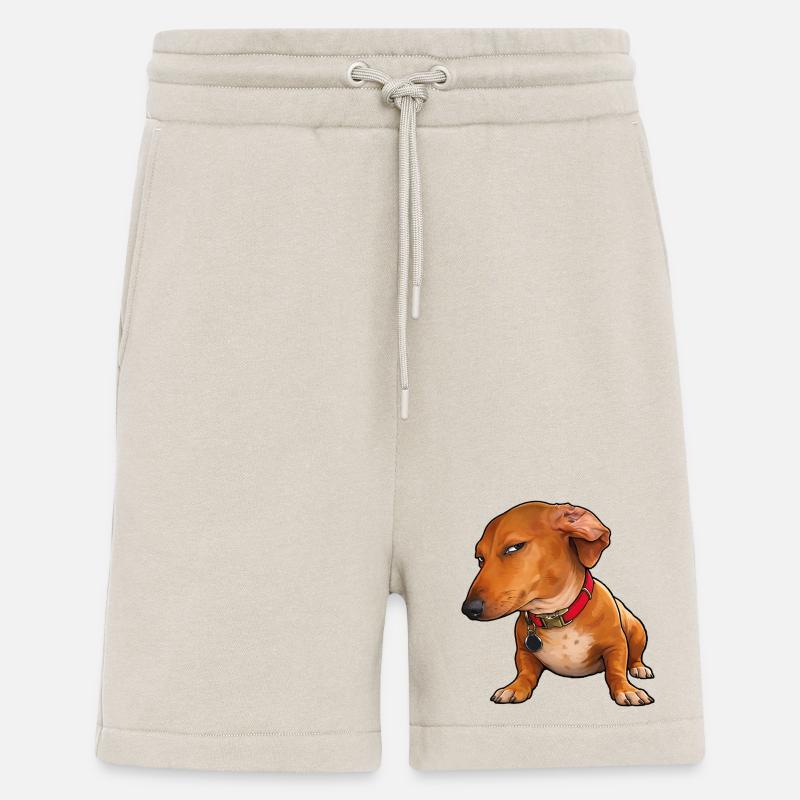 Regard de côté du teckel lundi - Short bio décontracté fabriqué en UE - WARM CLAY