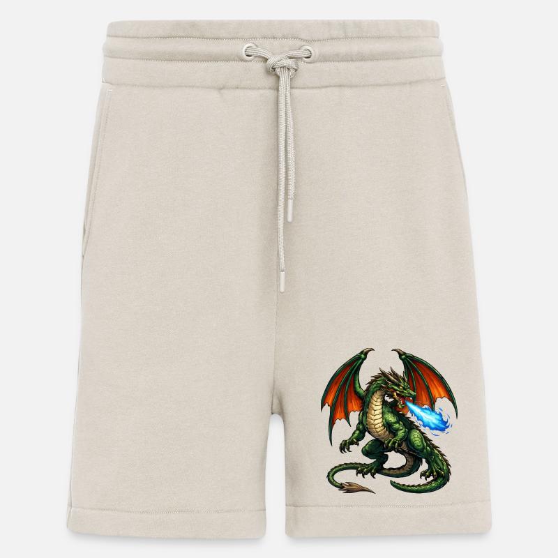 Dragon de Feu : Tempête de Flammes - Short bio décontracté fabriqué en UE - WARM CLAY