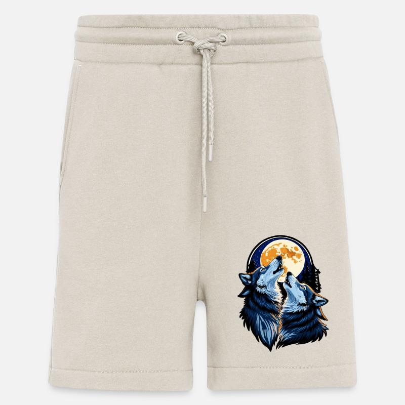 Wölfe bei Vollmond - Shorts - made by SPREAD - WARM CLAY