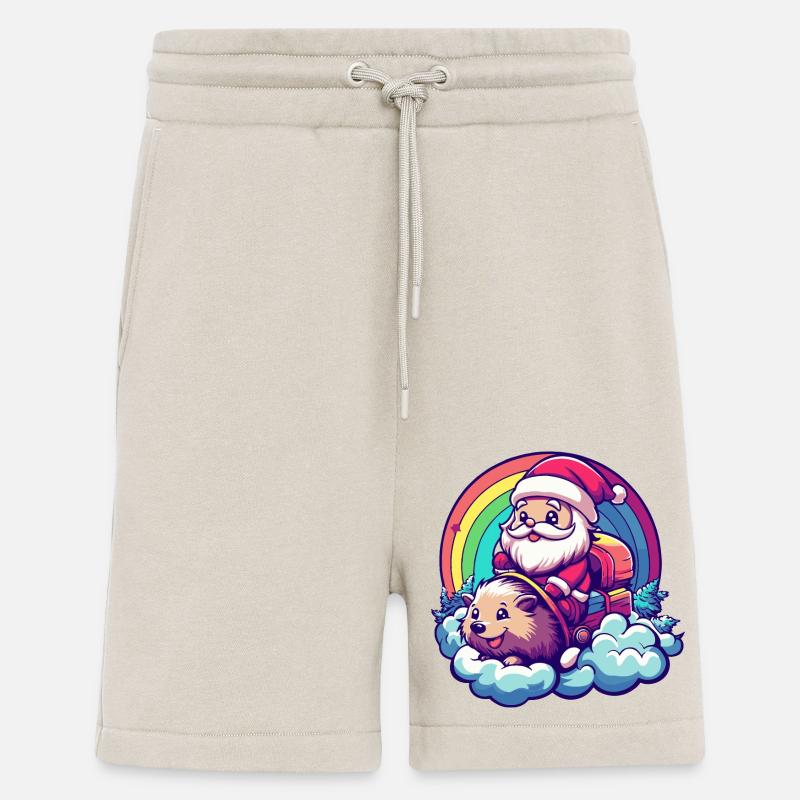 Igel Weihnachtsmann Regenbogen - Shorts - made by SPREAD - WARM CLAY