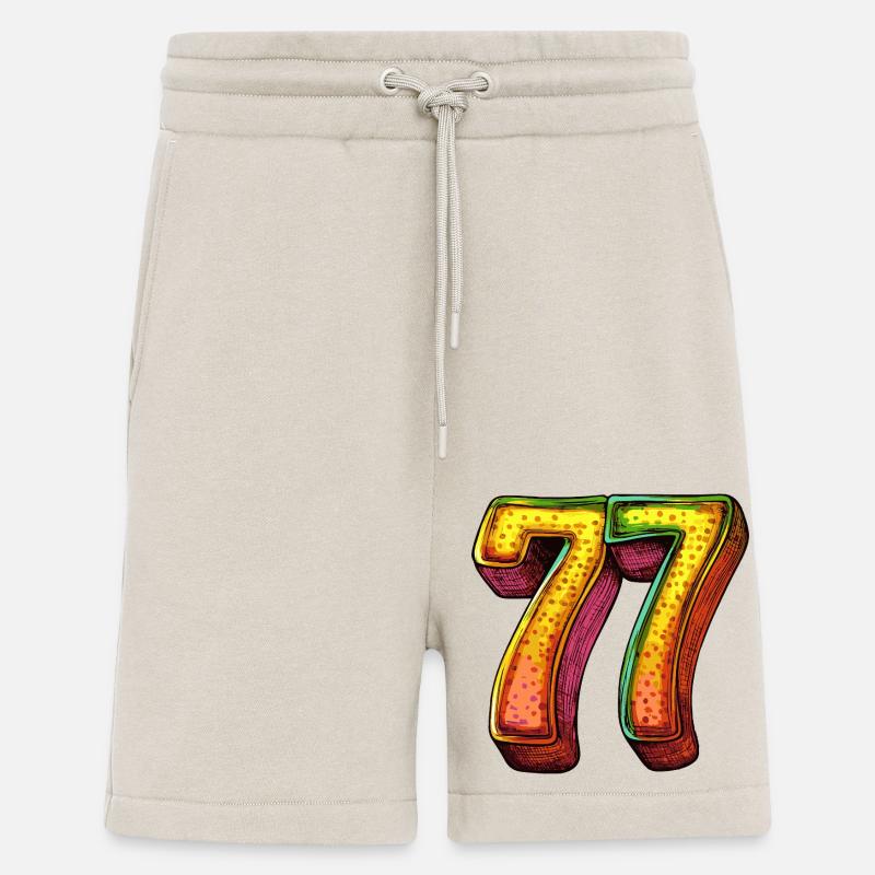 77 Symbole numérique - Short bio décontracté fabriqué en UE - WARM CLAY