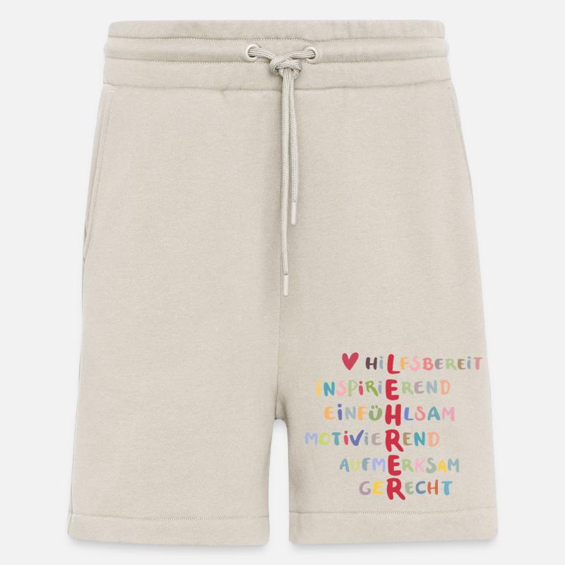 Farbenfrohe Werte Collage – Hilfsbereit - Shorts - made by SPREAD - WARM CLAY