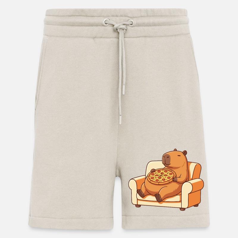 Pizza Capybara auf dem Sofa - Shorts - made by SPREAD - WARM CLAY