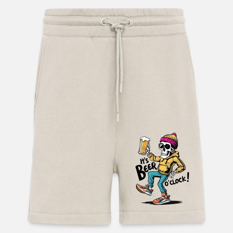 It's beer o'clock Funny Skeleton - Shorts - made by SPREAD - WARM CLAY