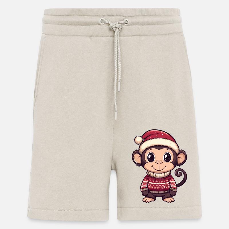 Monkey Christmas Comic - Shorts - made by SPREAD - WARM CLAY