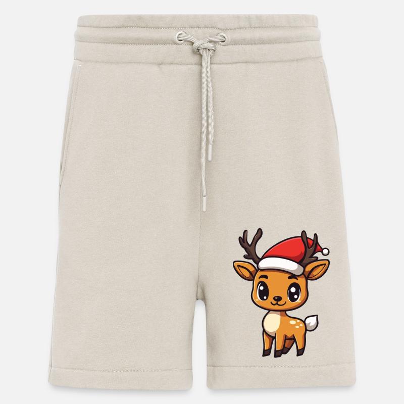 Cerf Noël Mignon - Short bio décontracté fabriqué en UE - WARM CLAY