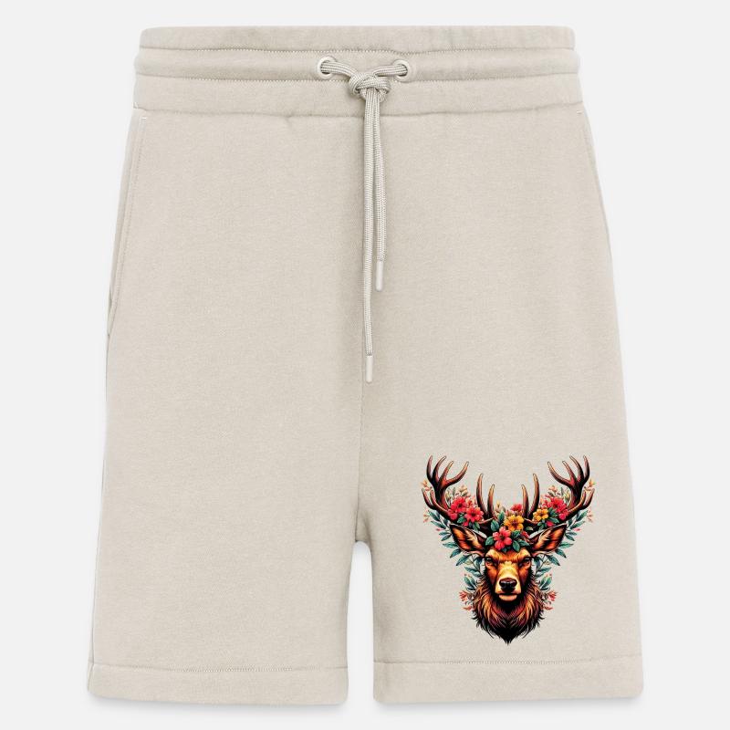 Hirsch mit Blumen - Shorts - made by SPREAD - WARM CLAY