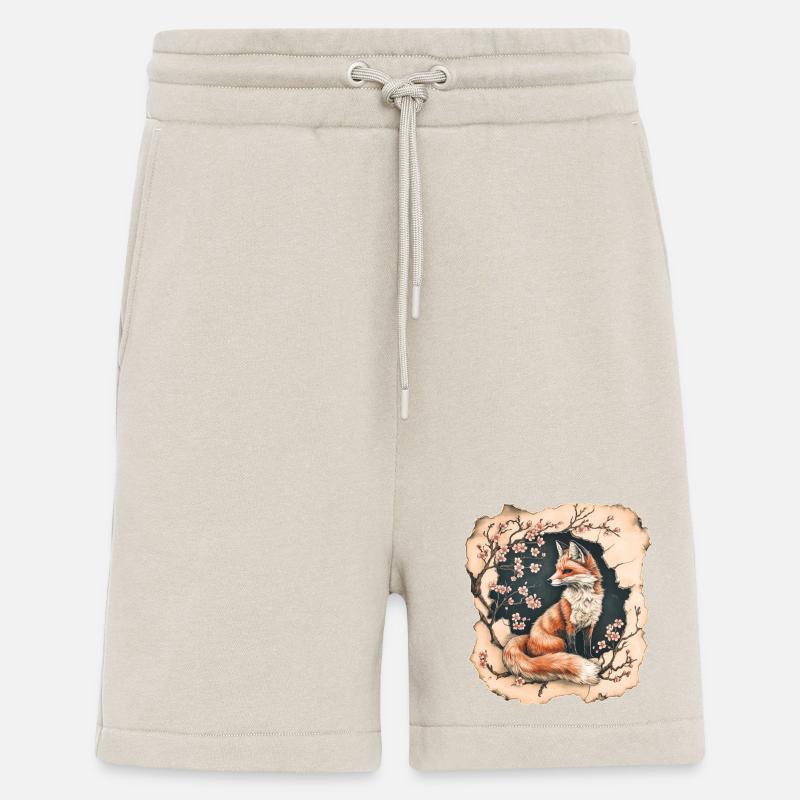 Fuchs mit Kirschblüten - Shorts - made by SPREAD - WARM CLAY