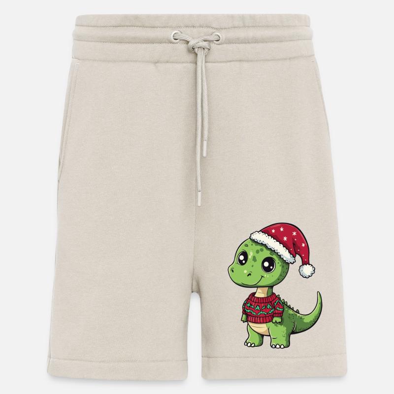 Dinosaur brontosaurus Christmas Comic - Shorts - made by SPREAD - WARM CLAY