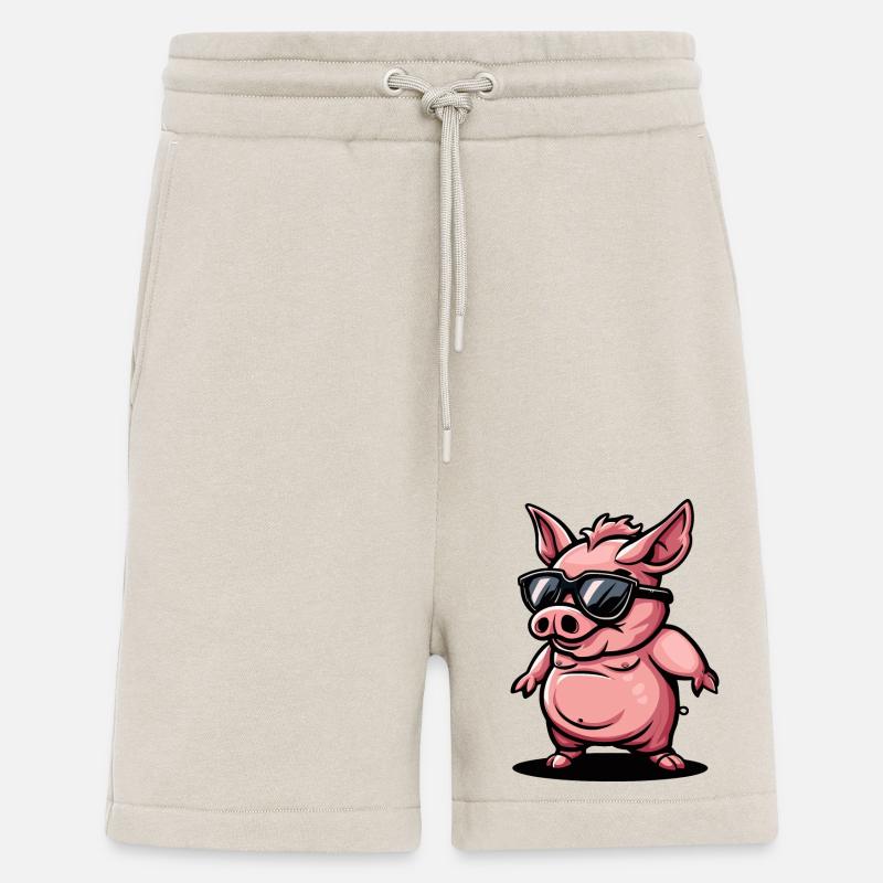 Schwein Comic Cool Sau - Shorts - made by SPREAD - WARM CLAY