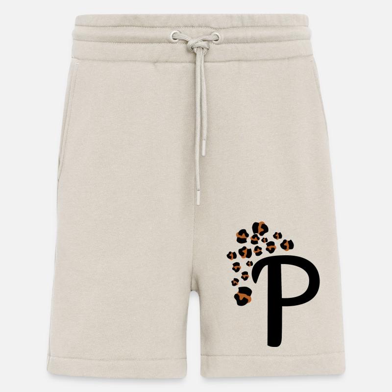 Letter p leopard patterns - Shorts - made by SPREAD - WARM CLAY