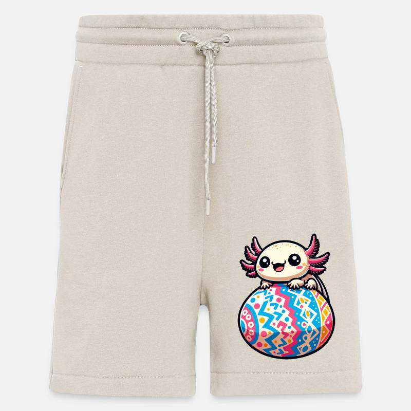 Easter Axolotl on Giant Egg - Shorts - made by SPREAD - WARM CLAY