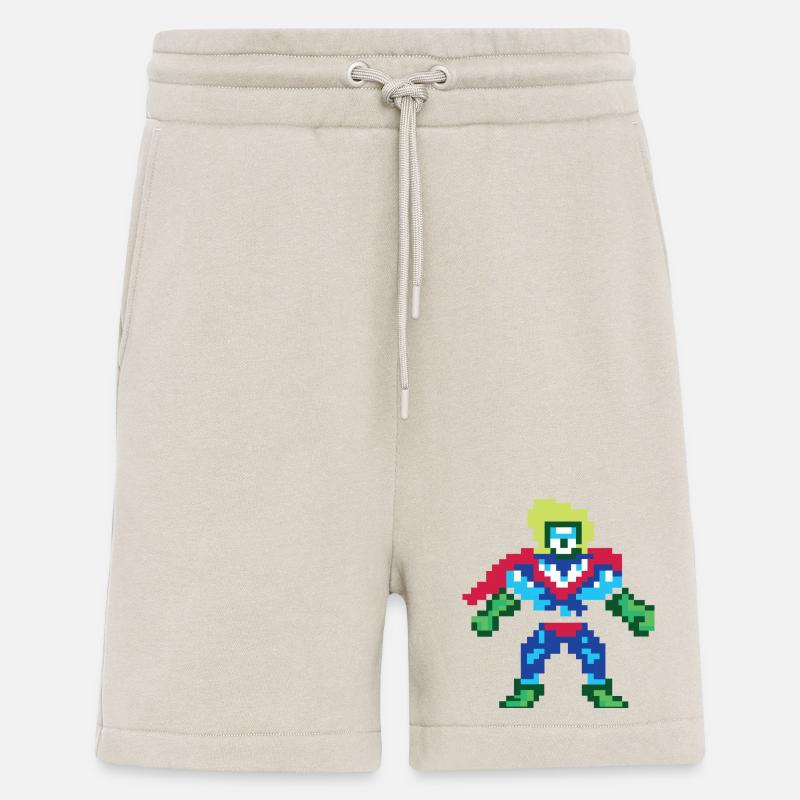 Pixel Art Superheld – Männlicher Held - Shorts - made by SPREAD - WARM CLAY