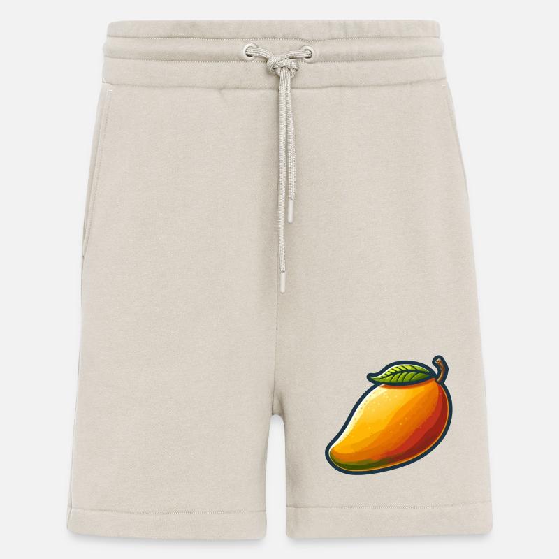 Bunte Mango mit grünem Blatt - Shorts - made by SPREAD - WARM CLAY