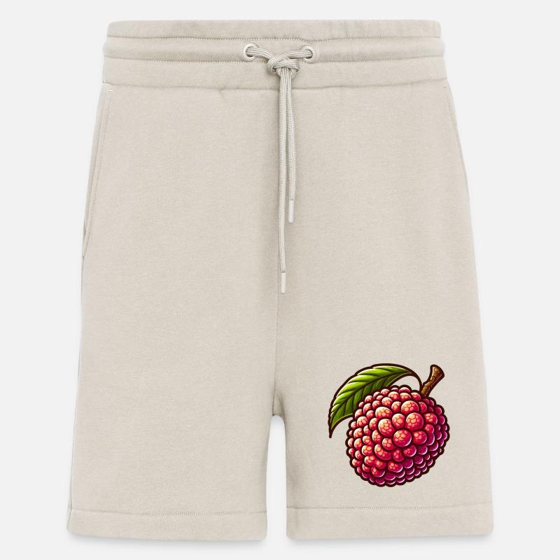 Lebendige Litschi im illustrativen Stil - Shorts - made by SPREAD - WARM CLAY