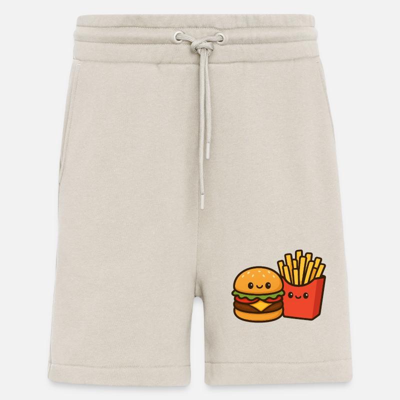 Kawaii Burger & Pommes Duo - Shorts - made by SPREAD - WARM CLAY