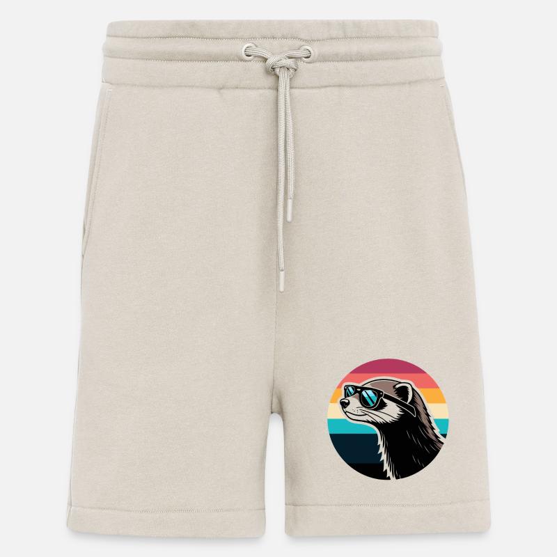 Frettchen-Silhouette Retro-Regenbogen - Shorts - made by SPREAD - WARM CLAY