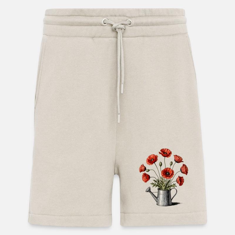 Mohnblumen in einer Gießkanne - Shorts - made by SPREAD - WARM CLAY